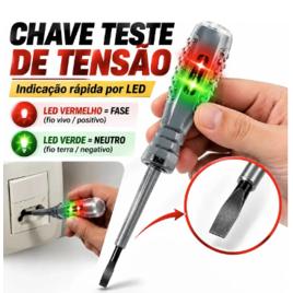 Chave Teste Fenda Led Duplo Detector De Tensão Fase Neutro 240v