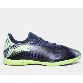 Chuteira Futsal Puma Future 7 Play Unissex - Verde+Cinza
