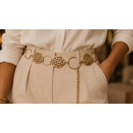 Cinto Boho Corrente Feminino Country Prata Dourado