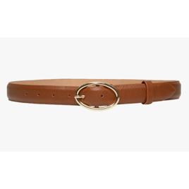 Cinto Feminino Couro Com Fivela De Metal - Marrom