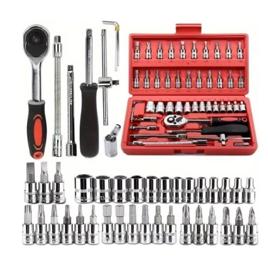 Kit 46 Chave Catraca Jogo De Soquetes Allen Torx Ferramentas