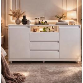 Cômoda Grande Quarto 3 Gavetas 2 Portas Sapateira Venus Branco