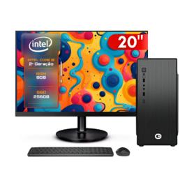 Computador Completo 2Eletro Fast Intel Core i5 8GB RAM SSD 256GB Bivolt Monitor 20 LED