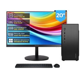 Computador Completo Top Intel Core i5 4570, 8GB RAM, SSD 256GB, Bivolt, Monitor 20" LED 75hz, Preto - BluePC