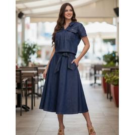 Conjunto Blusa E Saia Jeans Hapuk