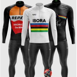 Conjunto De Ciclismo Masculino Camisa Manga Longa Calça Gel