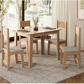 Conjunto de Jantar 4 Lugares com Mesa Retangular Tampo Mdf 1,10m e 4 Cadeiras Delta Nicoli Mel