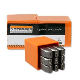 Conjunto de Números de Marcação 3mm em Aço 9 Peças Starfer