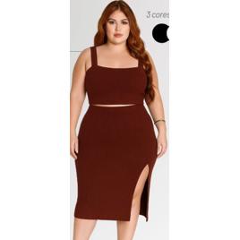 Conjunto Feminino Plus Size Top Saia