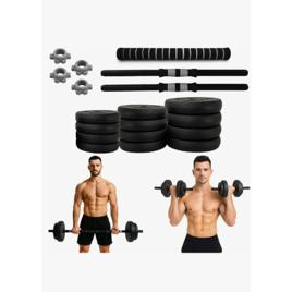 Conjunto Halteres Kit Aço Emborrachado 20kg Musculação