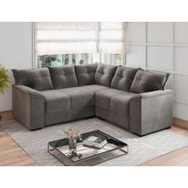 Sofá De Canto 5 Lugares Lisboa Flash Estofados Cor Cinza