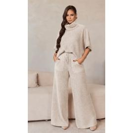 Conjunto Tricot Mousse Ponto Fang Gola Alta Inverno Feminino