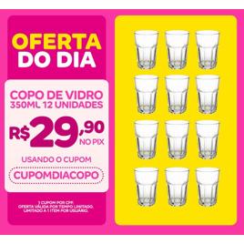 Copo de Vidro 350ml Vitamina Transparentes Drink 12 Unidades - DONA LAURA