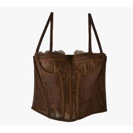 Corset Renda Feminino Alça Cropped Sexy Corpete Blusa Top
