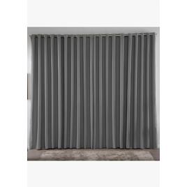 Cortina 3,00x2,80 Metros Blackout Blecaute Cinza Corta Luz Em Tecido Grosso Para Quarto E Sala
