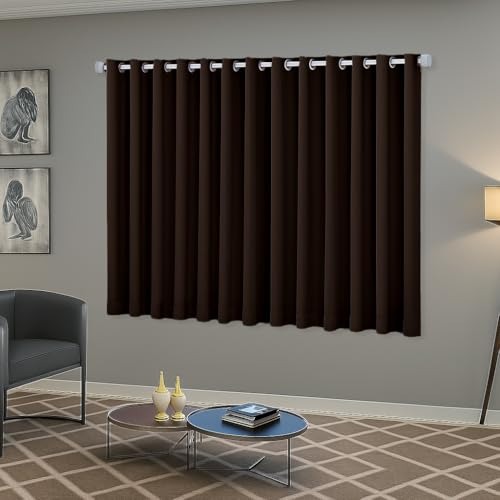 Cortina Blackout/Blecaute Sala e Janela em Tecido 2,20m x 1,30m Ilhós Cromado Solaris - Tabaco