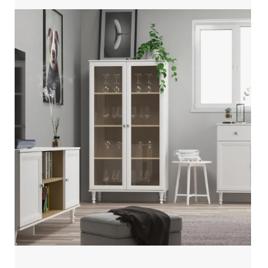 Cristaleira Est. P/ Livros Ditália 2 Pt Vidro E-957 Cozy Cor Branco