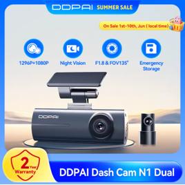 Ddpai Dash Cam N1 Dual Câmera Veicular 1296p+1080p Uber Nightvis App