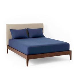 Decolab Jogo de Lençol Malha 100% Algodão Extra Macio - Roupa De Cama Antiácaro, Inclui Lençol Com Elástico (Forro) E Fronhas (Azul-marinho, Casal Simples)