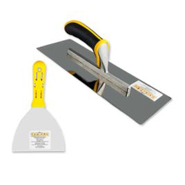 Desempenadeira Rigida Aço Inox 35cm + Espatula 12,5cm