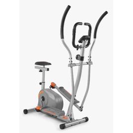 Elíptico + Bicicleta Magnética 2 Em 1 Até 120kg 8 Cargas Vollo Cinza
