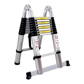 Escada Telescópica JST 5.6m Inox 18 Degraus Dobrável Antiderrapante
