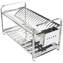 Escorredor Mak Inox Aço Inox 20 Pratos Porta Talheres Aço Inox