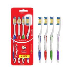 Escova de Dente Colgate Classic Clean Com 4 Unidades