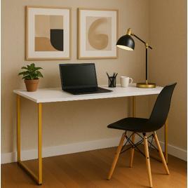 Escrivaninha Industrial 110cm Mesa Estudo Aparador Pés Aço