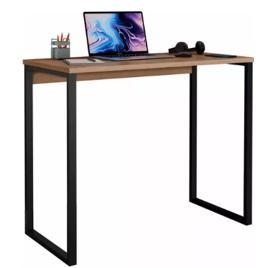 Escrivaninha Industrial Mesa Estudo Aparador Office Aço Mdf