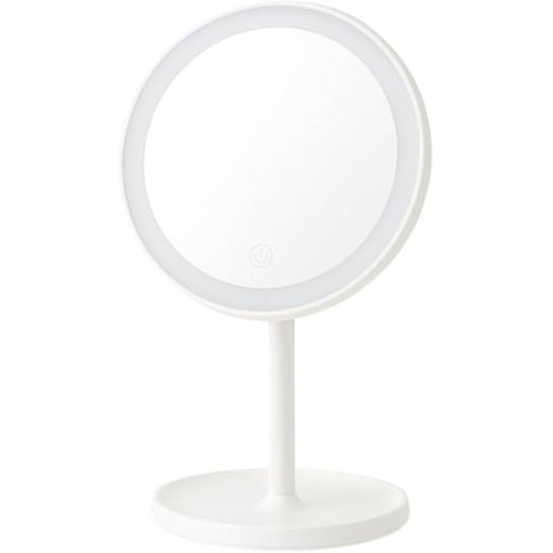 Espelho de Maquiagem LED Touch Screen Portátil USB Recarregável – Ideal para Viagem, Maquiagem e Barbear