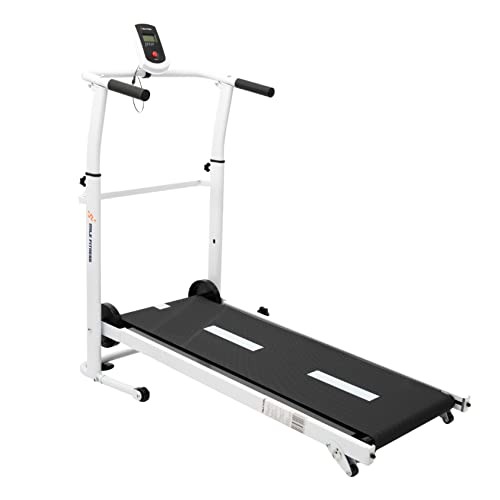 Esteira Para Caminhadas ação Mecânica para Exercícios, Treinos In Door Marca Mile Fitness, Dobrável, 3 Inclinações Ajustáveis, na Cor Branca.