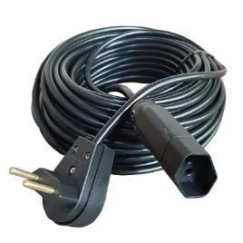 Extensão Elétrica 15 Metros 20a Cabo Pp 2x1,0 Reforçada Cor Preta