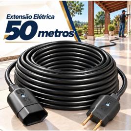 Extensão Elétrica 50 Metros Reforçada Cabo Pp Dupla Camada 10A Profissional Bivolt
