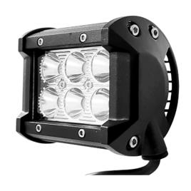 Farol De Milha Automotivo Auxiliar Universal 18w Quadrado 6 LED Bivolt 10V - 30V DC Bivolt 6000K