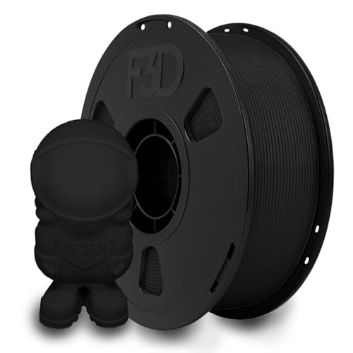 Filamento PLA Premium F3D 1,75mm, 1kg, Preto, Temperatura de Impressão 205-230°C