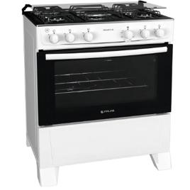 Fogão 5 Bocas Atlas Mônaco Plus Branco com Mesa Inox e Acendimento Automático Bivolt