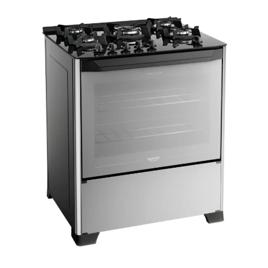 Fogão 5 Bocas Dako Magister Style Com Frente Espelhada Mesa de Vidro e Tripla Chama Bivolt