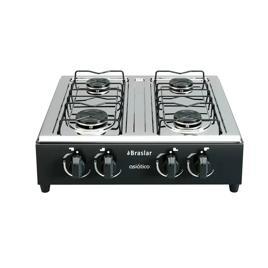 Fogão Cooktop De Mesa Portátil A Gás 4 Bocas Braslar Bivolt