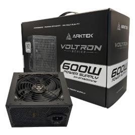 Fonte Atx Arktek Voltron 600w 80plus C/ Cabo De Força Preto