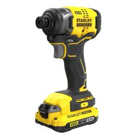 Furadeira de Impacto Stanley 6,35mm 2800RPM 2 Baterias 2Ah, Carregador e Maleta