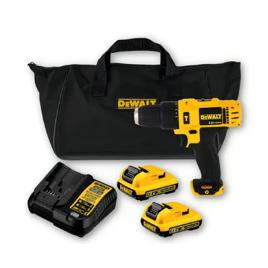 Furadeira e Parafusadeira 10mm Dewalt Modelo DCD709D2 2 Baterias 1 Carregador Bivolt Amarelo 110/220V