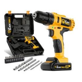 Furadeira Parafusadeira Sem Fio A Bateria Tb-12e 12v 3/8 10mm Com Maleta E Acessórios The Black Tools