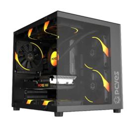 Gabinete Gamer Pcyes Forcefield Mini Black Vulcan - Gffmnbv