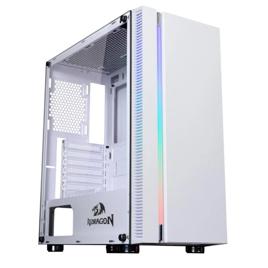 Gabinete Gamer Redragon BlackBird, Mid Tower, RGB, ATX, Lateral Vidro Temperado, Sem FANs, Branco