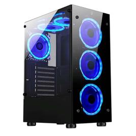Gabinete Gamer Rise Mode Glass 06X, Mid Tower, Vidro Fumê, Sem FANs - Preto
