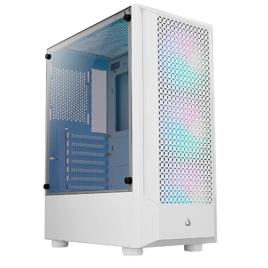Gabinete Gamer Rise Mode Wave White, Mid Tower, Lateral em Vidro Fumê, ARGB, ATX, 3 Cooler Fan ARGB, Branco