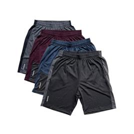 Genérico Kit 4 Shorts Masculino Dry Fit Academia Fitness Com Bolsos Malha Fria (BR, Alfa, G, Regular, Regular, 1 De Cada Cor)