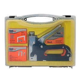 Grampeador Pinador Manual Tapaceiro Profissional + Grampos E Pregos