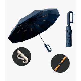 Guarda Chuva Grande Automático Contra Vento Cabe Cor Azul-marinho Desenho Do Tecido Liso